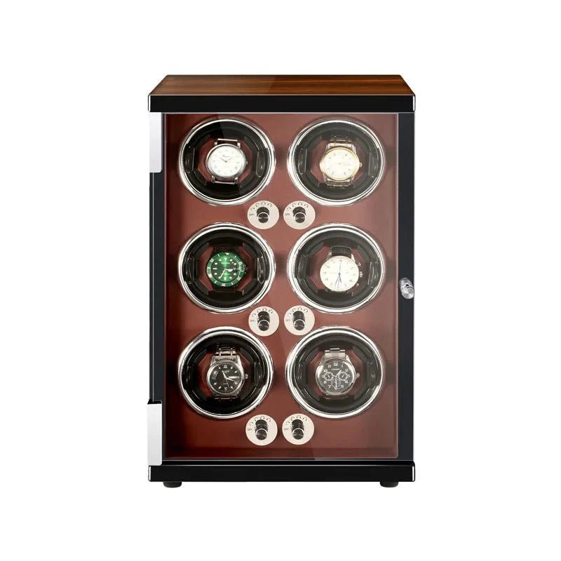 WATCHMATIC Bruno Dark Brown Luxury Watch Winder - 6 Slots 14:200000195Brown-6;5:201452367Vertical type D - WatchMatic