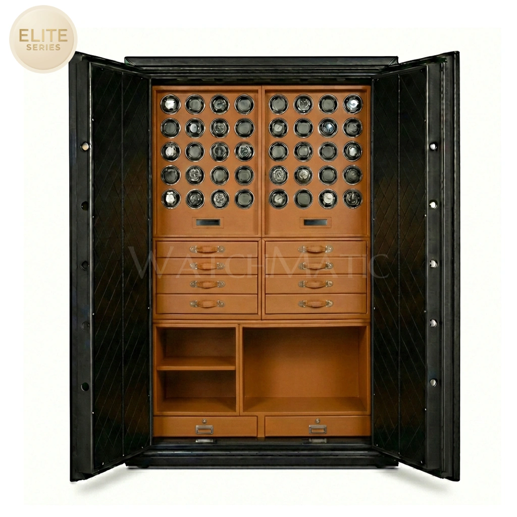 Sovereign™ Leather Vault – Dual Door Watch Safe Cabinet